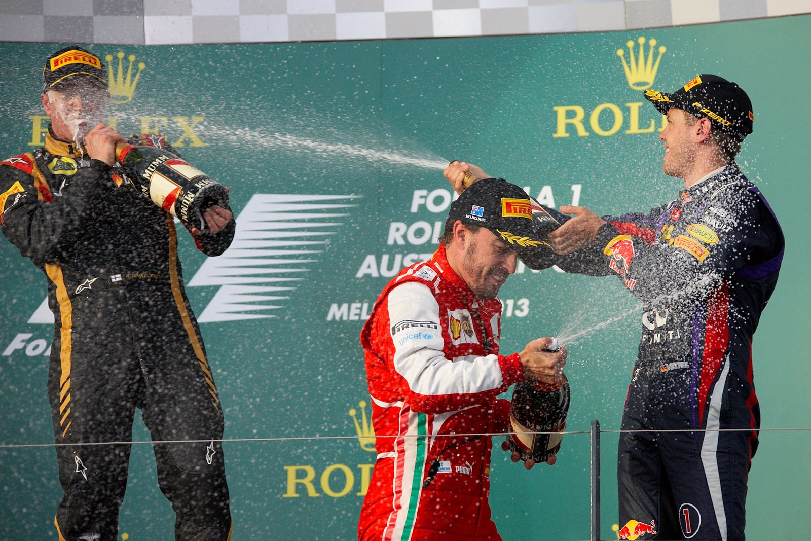 Champagne shower after the ceremony
