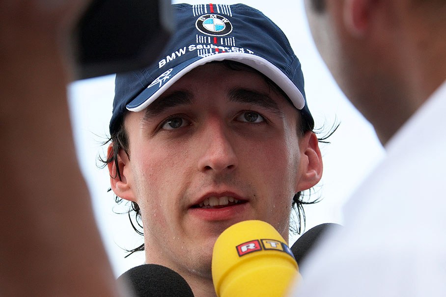 Race winner and championship leader Robert Kubica is being interviewed