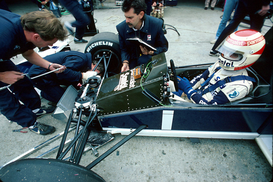 Engineer Gordon Murray with Nelson Piquet