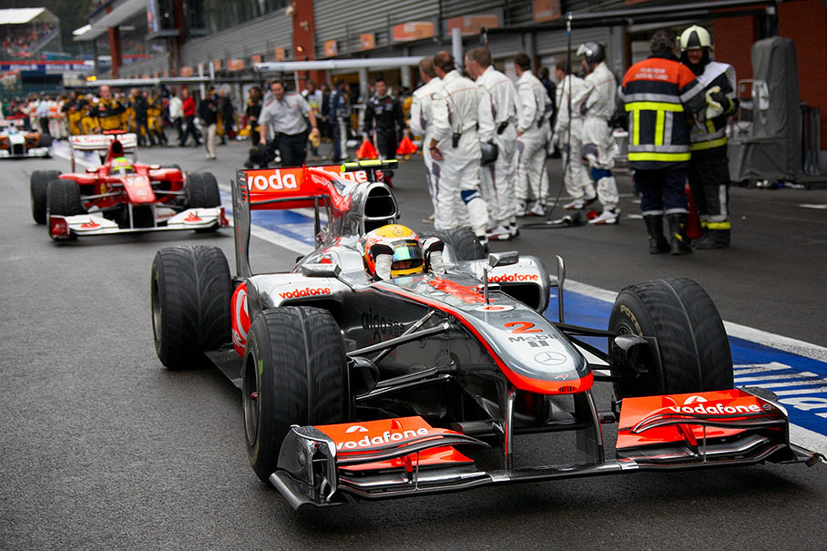 Lewis Hamilton, McLaren Mercedes, wins the Belgian Grand Prix 2010