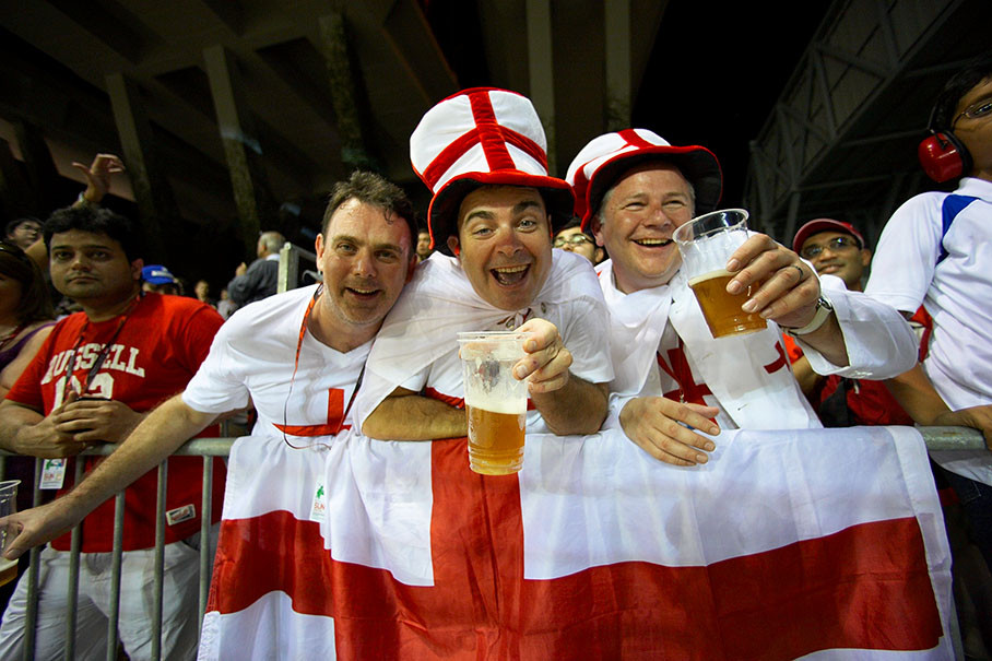English race fans enjoy the atmosphere