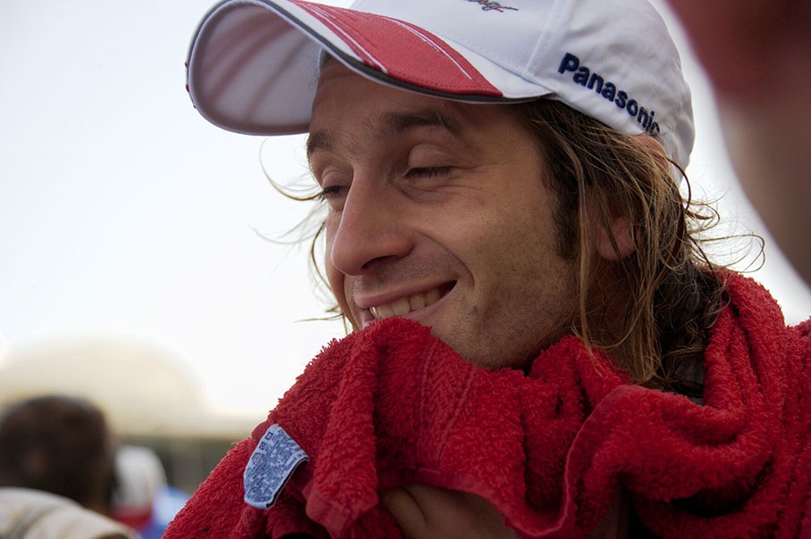 Jarno Trulli showing anticipated joy