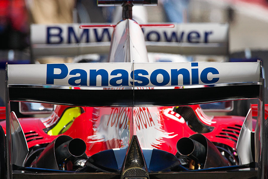 View on a Toyota's rear wing