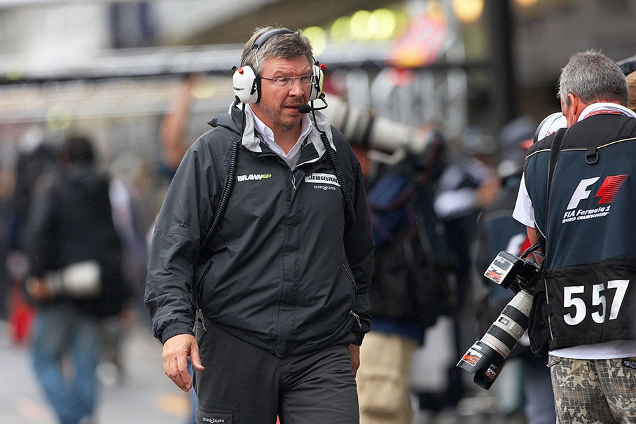 Ross Brawn of Brawn Grand Prix walks in the pitlane