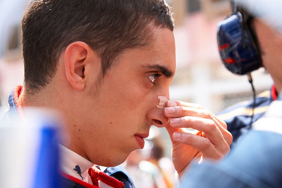 Toro Rosso driver Sebastien Buemi prepares for the race