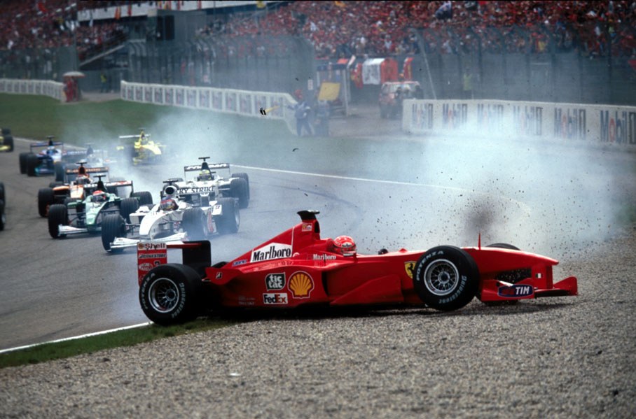 Michael Schumacher spins out