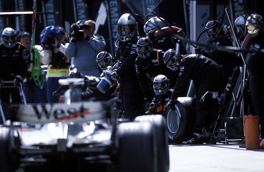 McLaren Team in pits