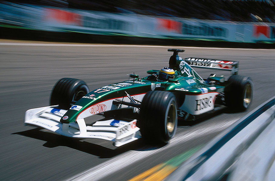 Pedro de la Rosa in his Jaguar