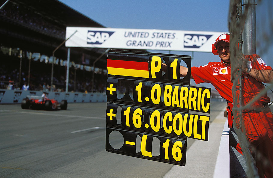 Michael Schumacher in the lead