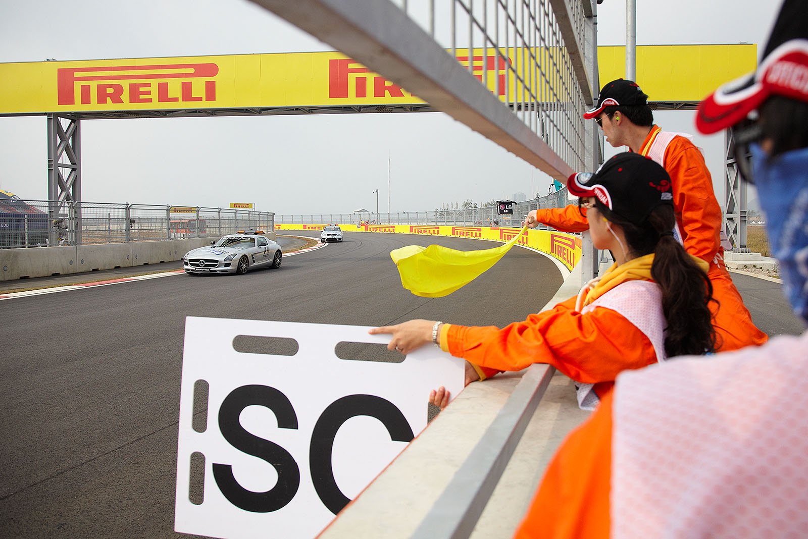 The safety car on tour for track inspection 15 minutes before practice session