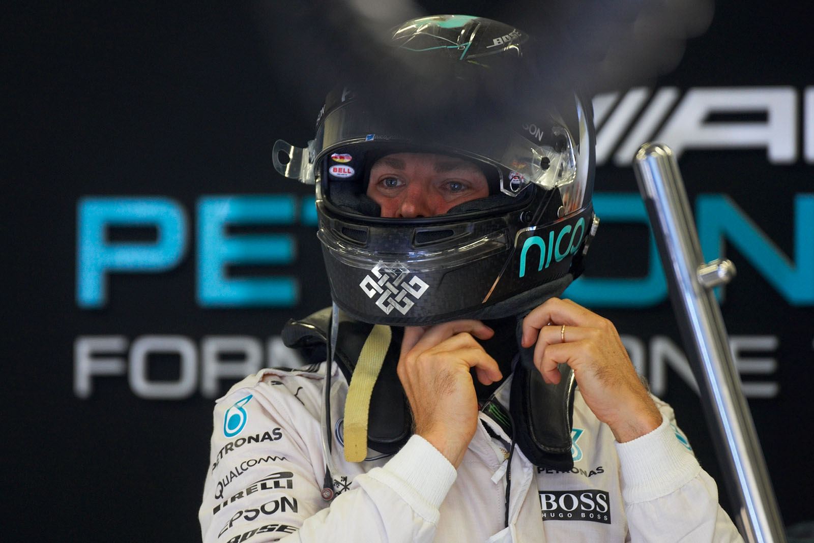 Nico Rosberg prepares himself for Friday's practice session, Spielberg, Austrian Grand Prix, 2016