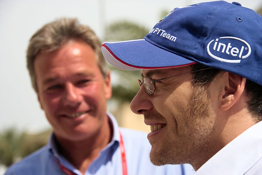 Jacques Villeneuve with his friend and manager Craig Pollock