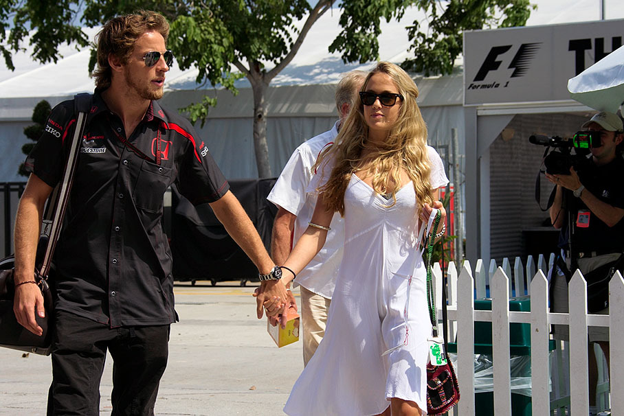 Jenson Button with his new girlfriend Florence Brudenell-Bruce
