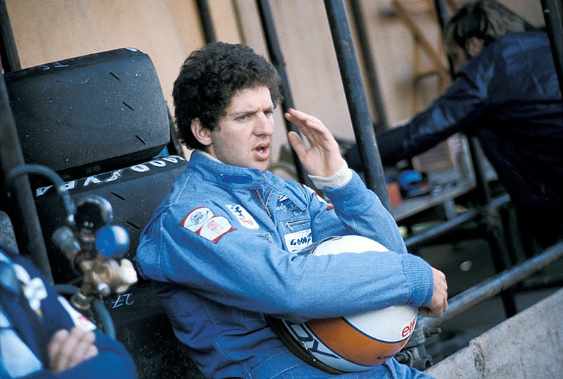 Jody Scheckter in Tyrrell pits, Spanish GP Montjuich Park 1975
