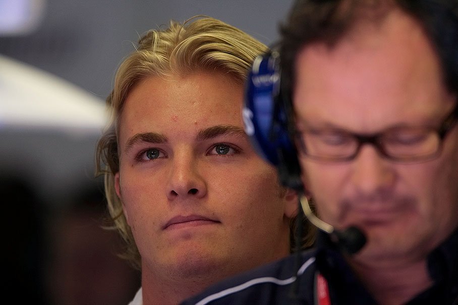 Nico Rosberg with Williams senior engineer Frank Dernie
