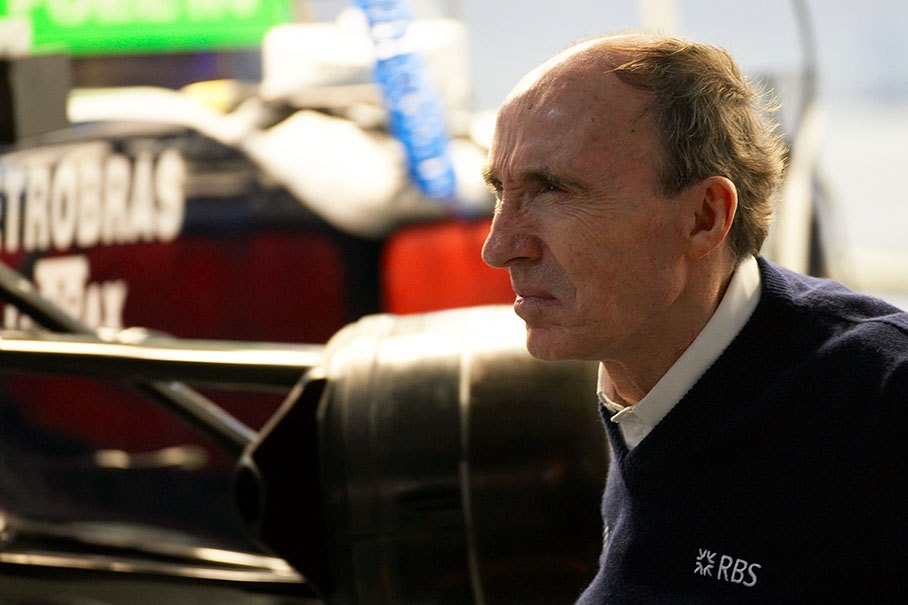 Sir Frank Williams during his evening pit inspection