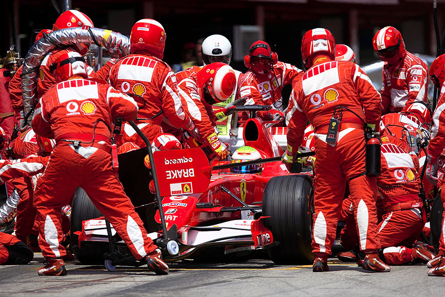 Pit stop of Felipe Massa