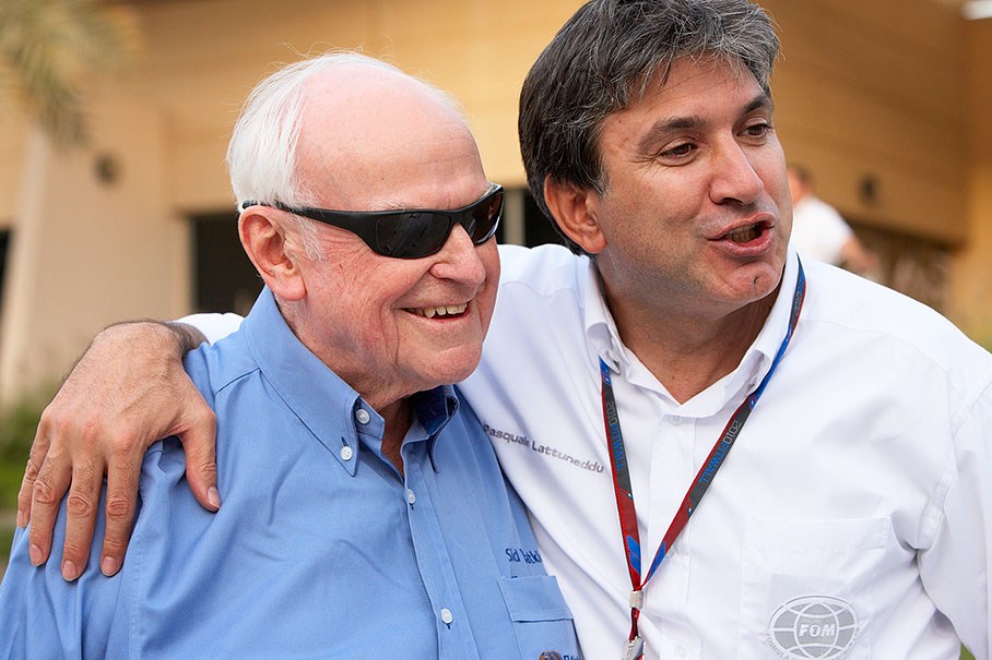 The legendary 'Prof' Sid Watkins with of FOM's Pasquale Lattuneddu