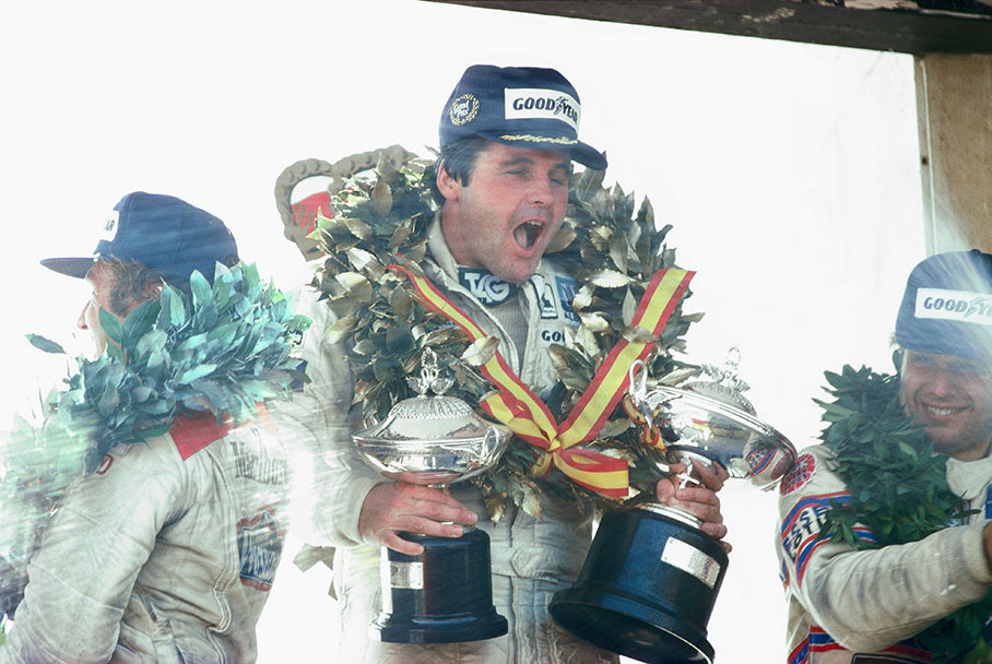 The 1980 Spanish GP was declared a non-championship event after it was run. Winner was Alan Jones, 2nd Jochen Mass (left), 3rd Elio de Angelis (rigth).