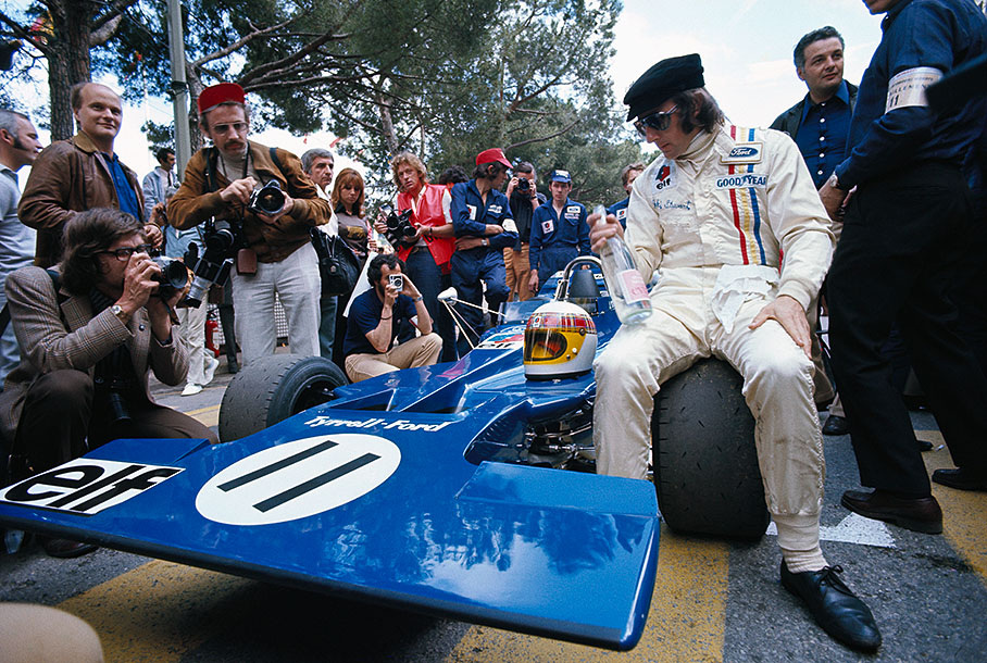 Jackie Stewart on the grid, Monaco GP 1971