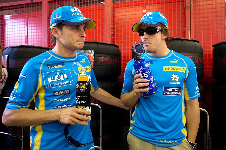 Giancarlo Fisichella and Fernando Alonso