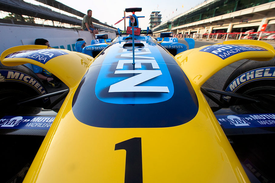 Renault car waiting to be scrutineered