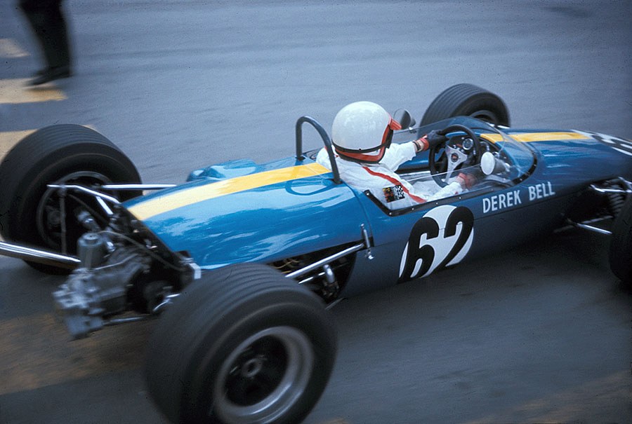 Derek Bell in his Lotus 47, going out for a Formula 3 race in Monaco 1967