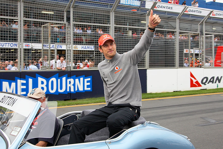 Jenson Button shows thumbs up