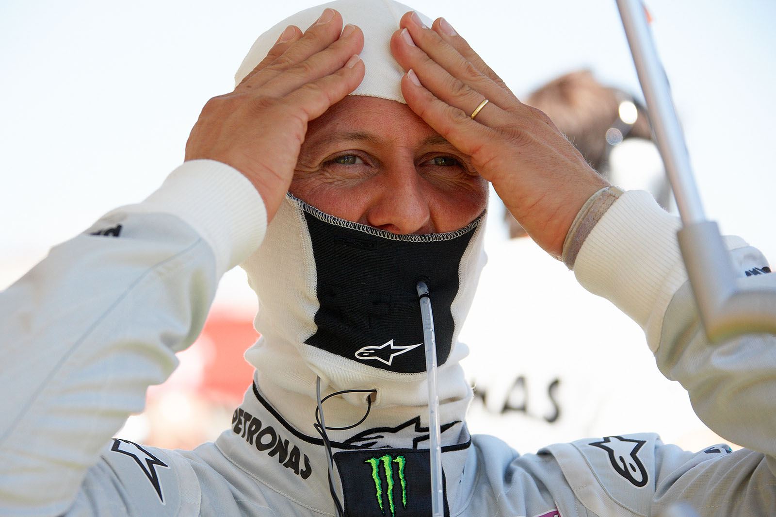 Michael Schumacher, Mercedes GP, prepares for the race