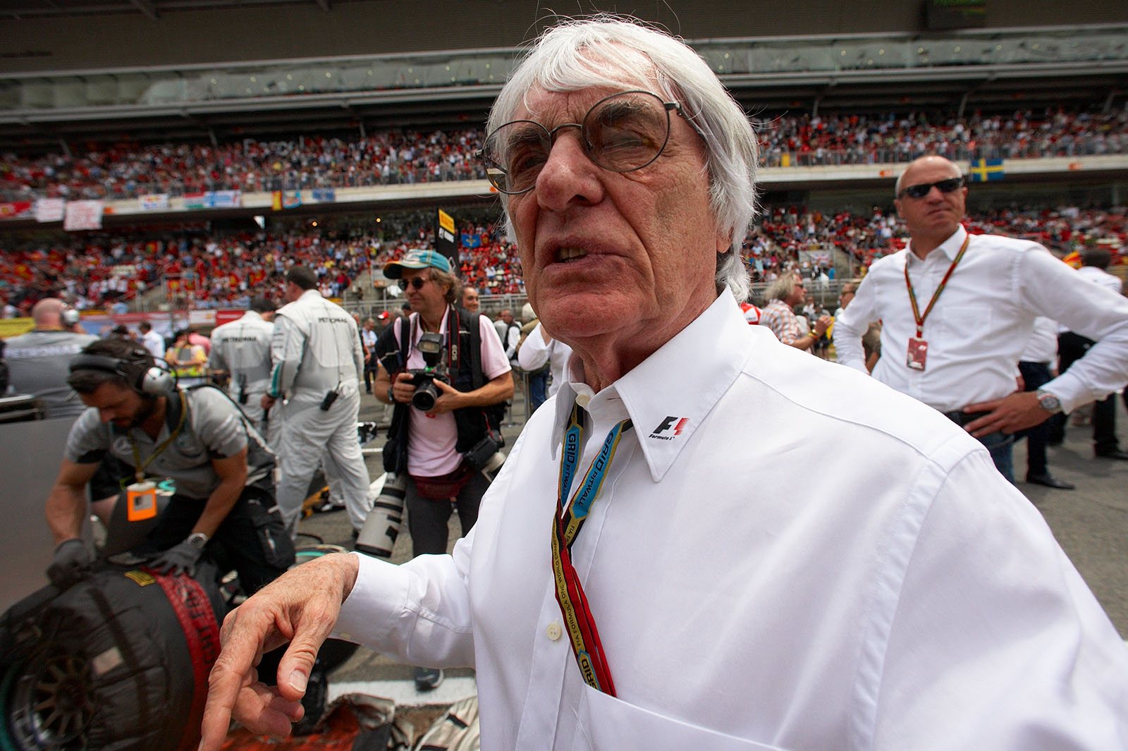 Bernie Ecclestone arrives at the grid, Spanish Grand Prix, Barcelona, 2014