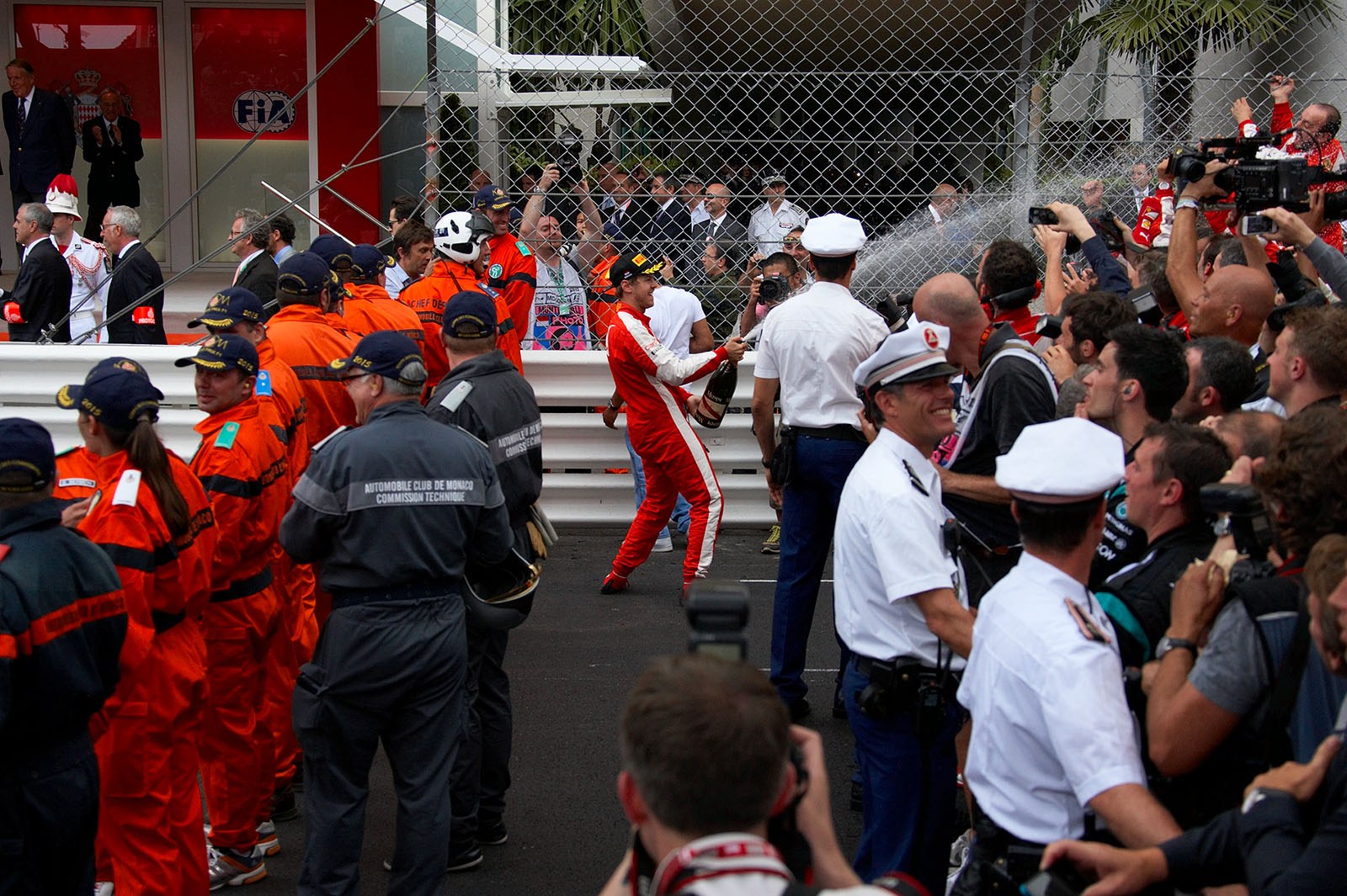 Sebastian Vettel after the podium ceremony, Monte Carlo Grand Prix, 2015