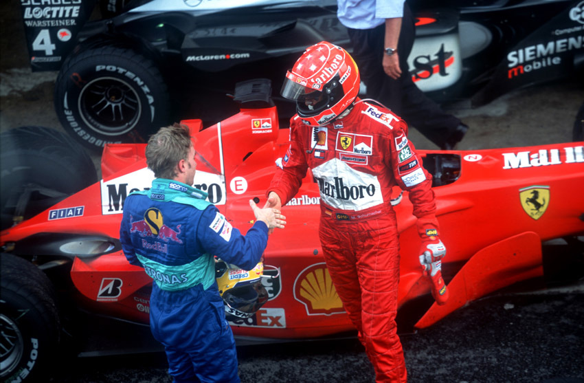 GP Brasil 2001 TopShot
Parc ferme Michael Schumacher congratulating Nick Heidfeld