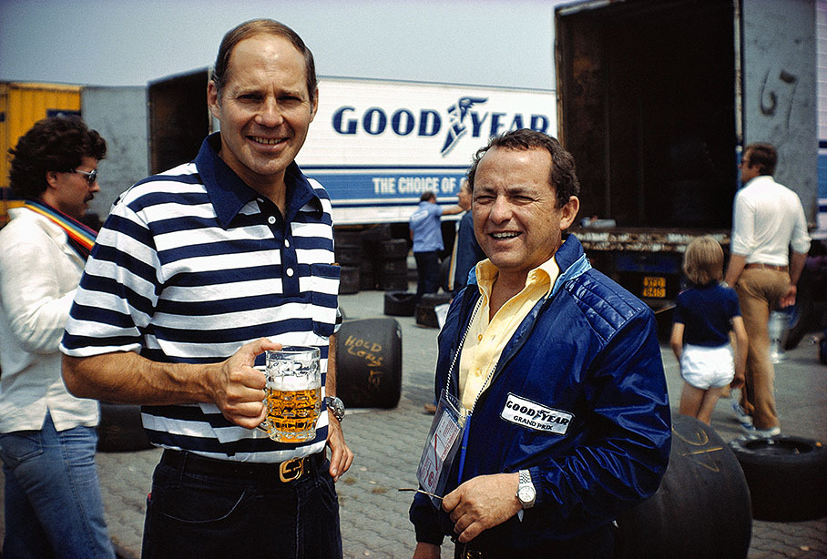 Goodyear executives Robert Lobell and Alan Ockene meet in Hockenheim paddock