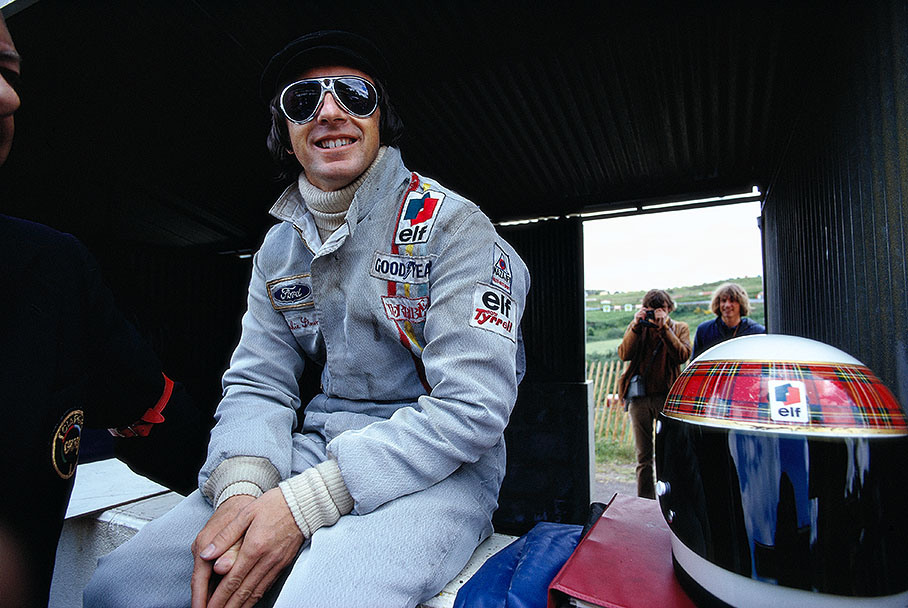 Jackie Stewart waits for his run-out during practice