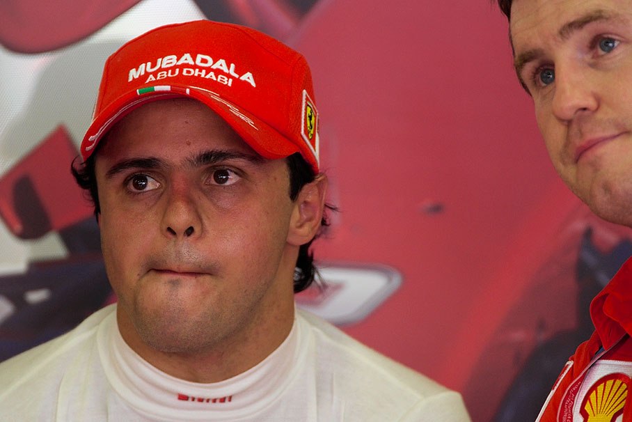 A thoughtful Felipe Massa in Ferrari pits