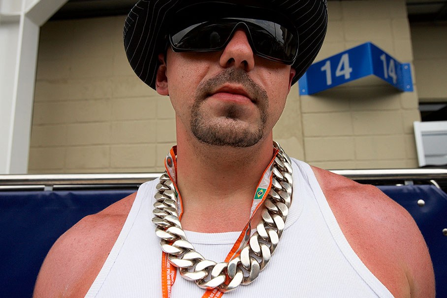 The VIP macho man seemingly wonders why someone takes a photo of him...
