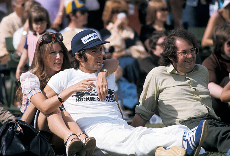 Helen and Jackie Stewart watch a cricket match during the 1974 British GP weekend