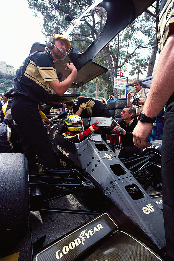 Formula 1 shooting star, Brazilian Lotus driver Ayrton Senna