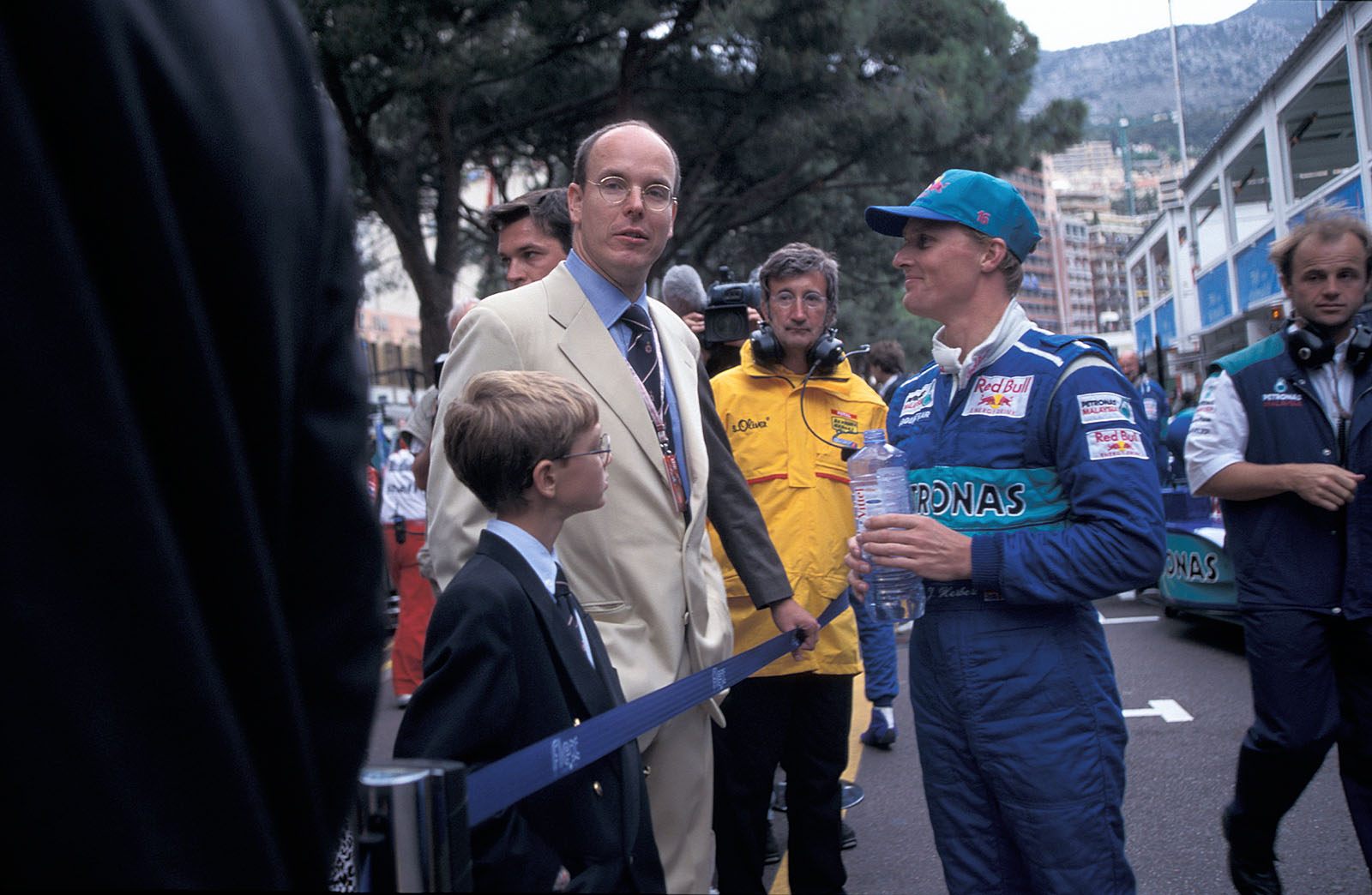 Johnny Herbert talks with Prince Albert Grimaldi