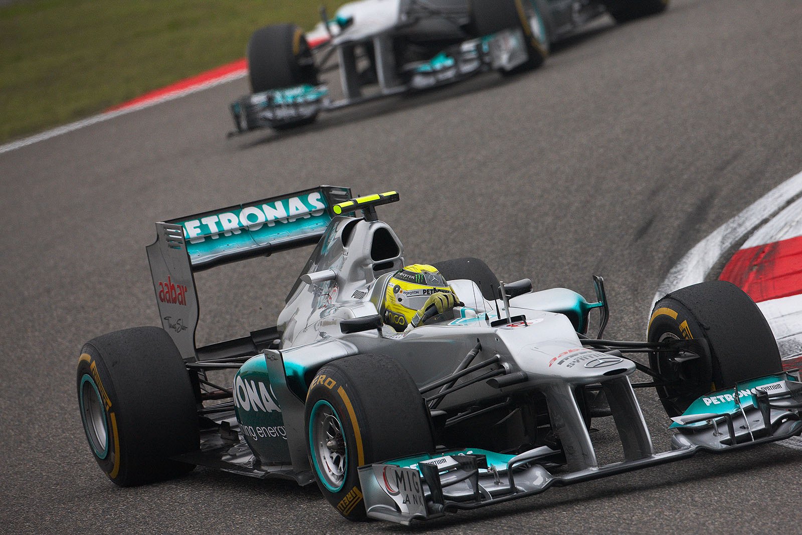 Mercedes' Nico Rosberg in the lead