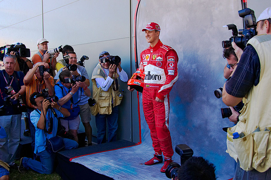 Michael Schumacher on the first official photoshooting as usual