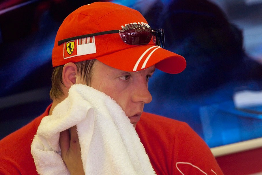 Kimi Raikkonen in Ferrari pit
