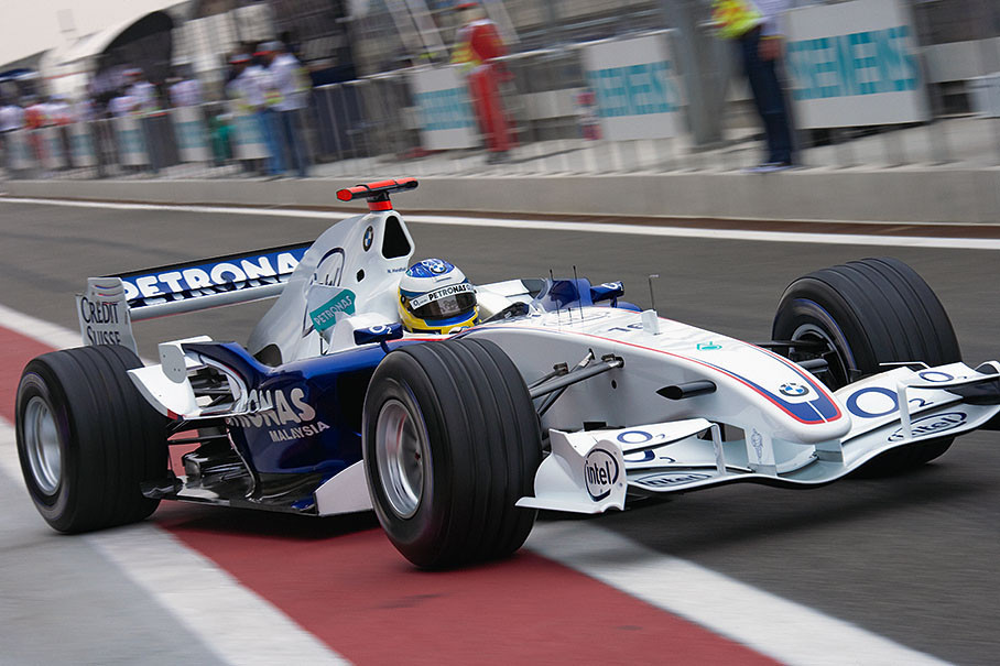 Nick Heidfeld in the pitlane