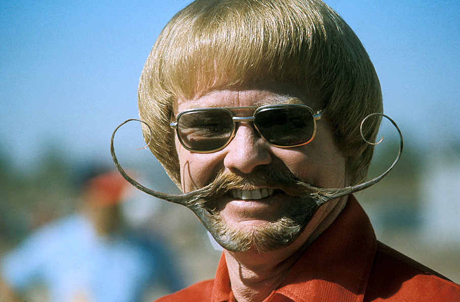 An unknown VIP with an extraordinary moustache
