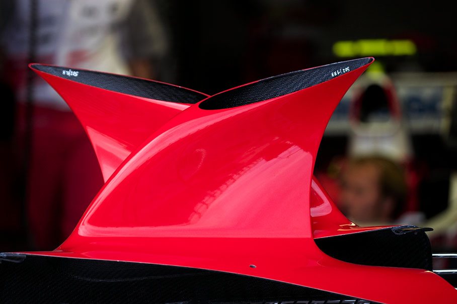 Aerodynamic exhaust "chimneys" of Toyota