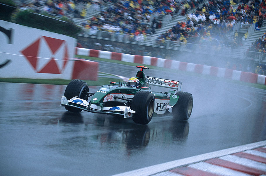 Mark Webber in the rain