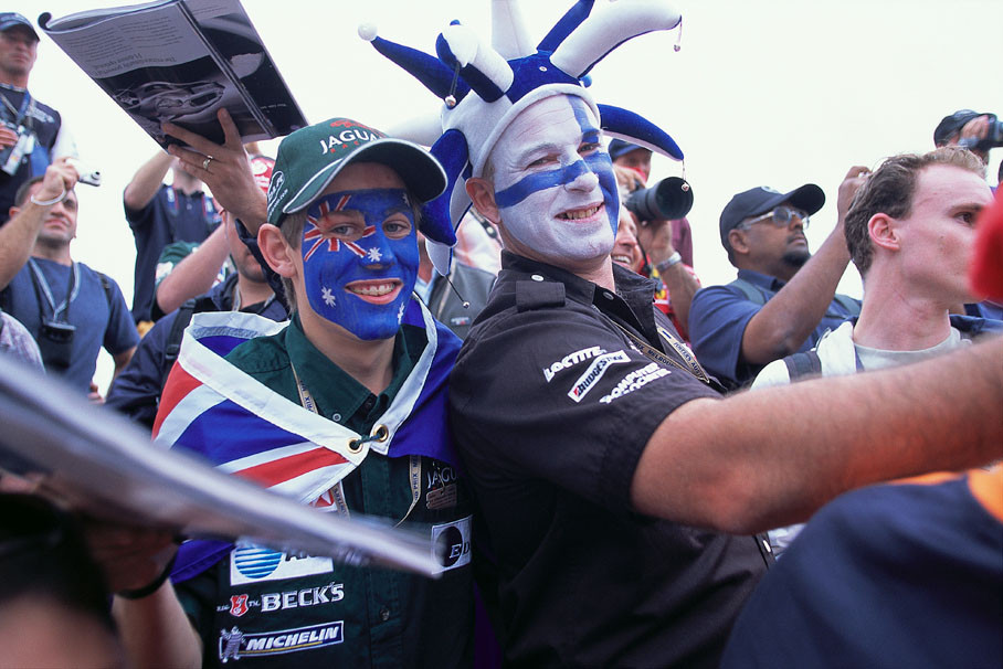 Many colorful fans attended the first round