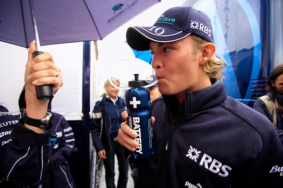 Nico Rosberg being well guarded