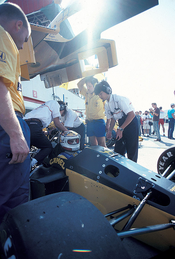 Nelson Piquet in the Lotus-Honda