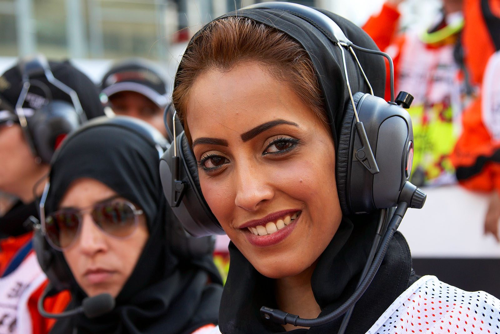A pit lane marshal of Abu Dhabi